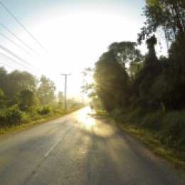 Morning light heading out of Luang Prabang.